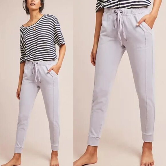 Anthropologie Saturday Sunday Dylan Cropped Jogger Pants Lilac Lavender Size S - Picture 1 of 12
